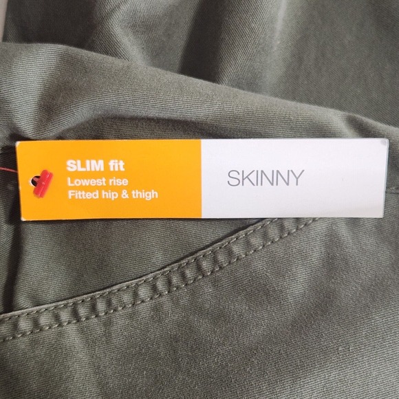 Mossimo Junior Pants 4 Solid Military Army Green Slim Skinny Fit Lowest Rise NWT - Picture 8 of 13